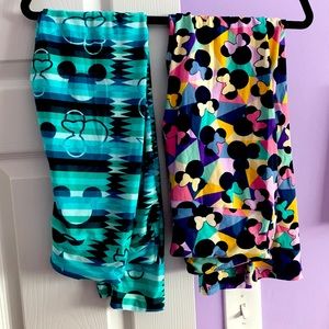 Two Pairs Disney Lularoe OS Leggings